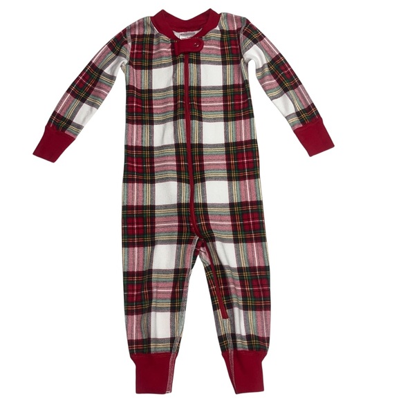 Hanna Anderson Plaid Pajama One Piece Red & Green Size 18-24 months - Picture 1 of 4